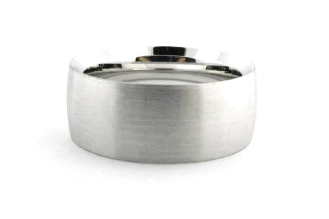 10mm wide men's wedding band with a satin finish