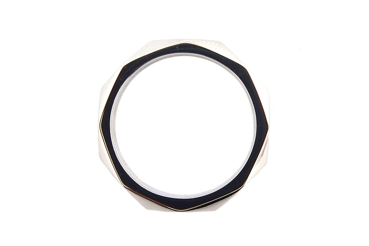 18ct white gold faceted wedding band