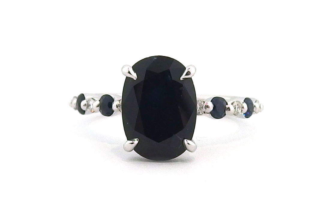 18ct white gold treated black diamond ring
