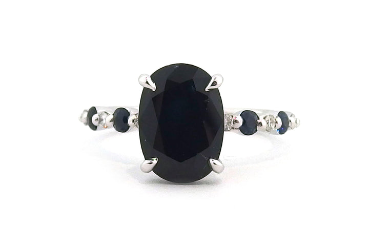 18ct white gold treated black diamond ring