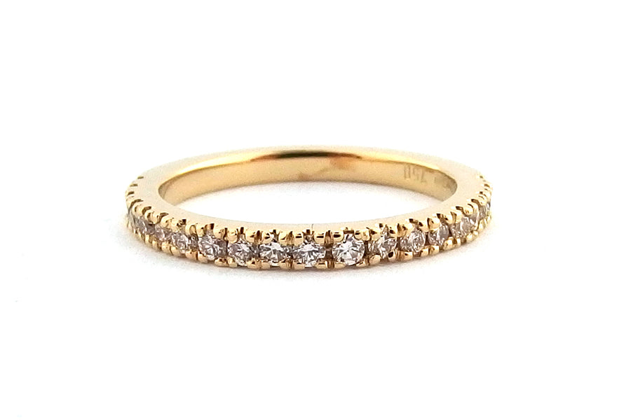 18ct yellow gold diamond set womans wedding ring