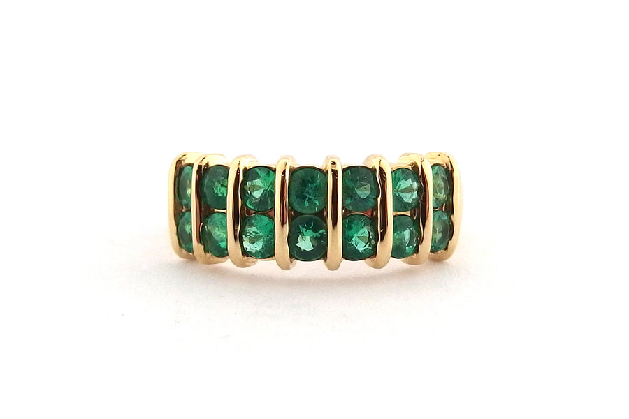 18ct yellow gold emerald dress ring