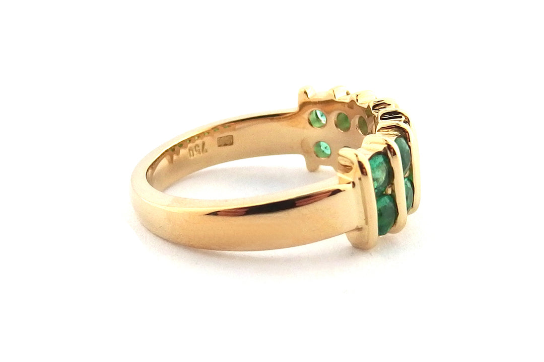 18ct yellow gold emerald dress ring