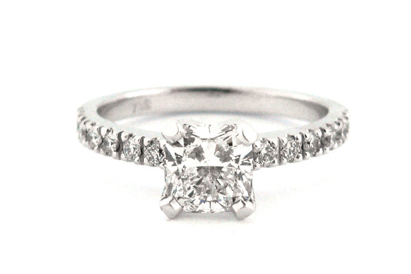 Cushion cut diamond ring