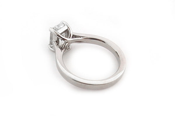 Emerald cut diamond ring