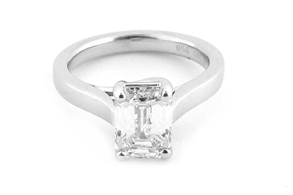 Emerald cut diamond ring