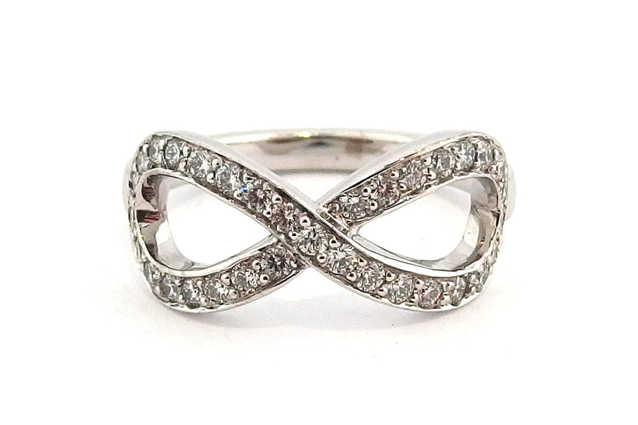 Eternity symbol diamond set ring