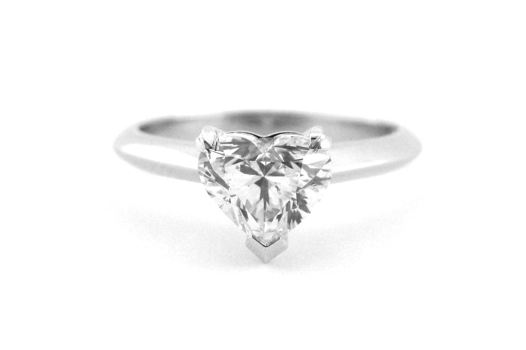 Heart shaped solitaire diamond ring