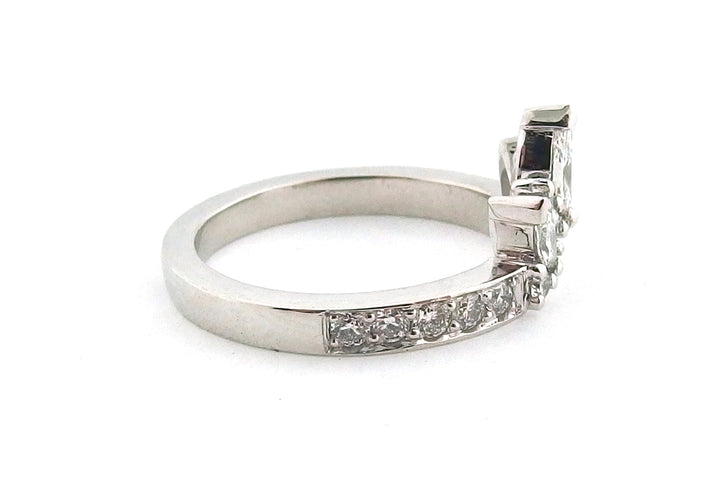 Platinum marquise and round diamond eternity ring