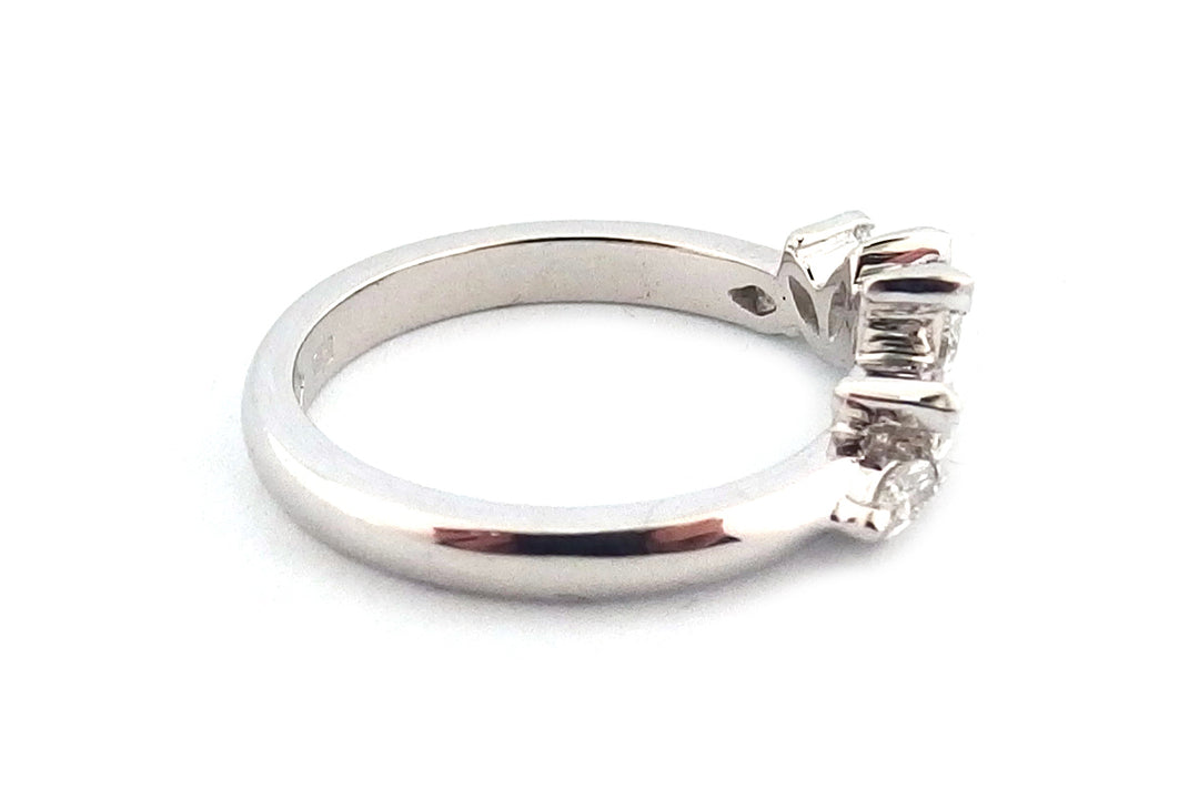 Unique platinum marquise set ring
