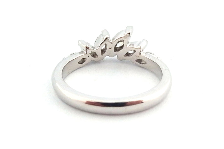 Unique platinum marquise set ring