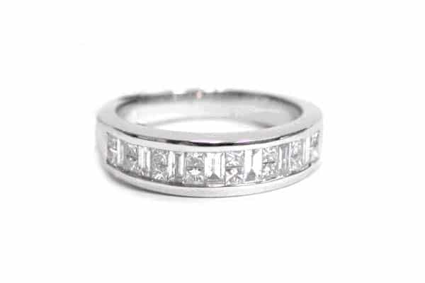 Baguette and princess cut ring