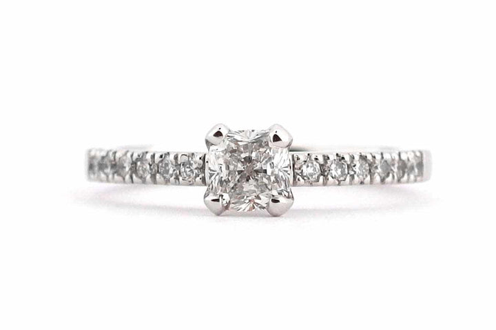 Cushion cut diamond ring