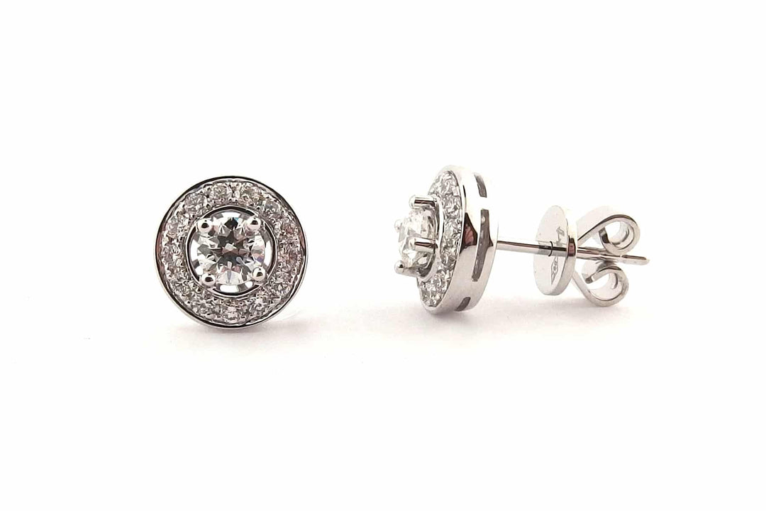 Diamond halo earrings