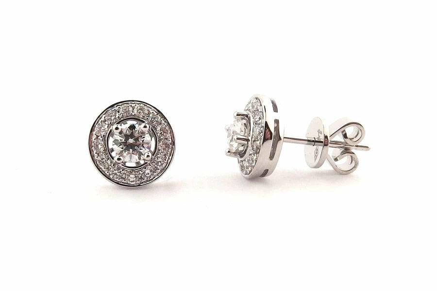 Diamond halo earrings