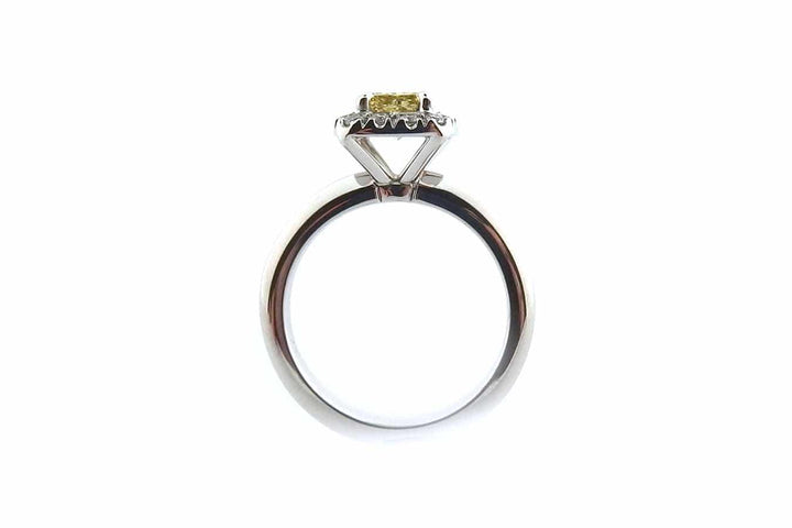 Yellow cushion cut halo