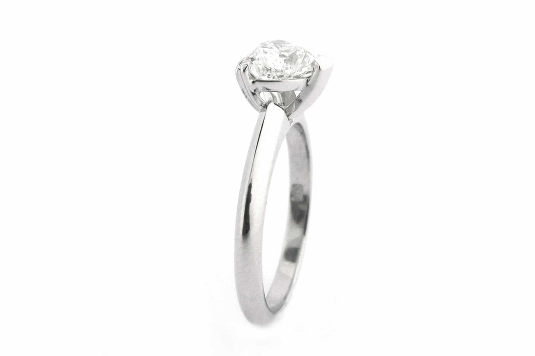 Heart shaped solitaire diamond ring