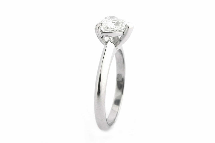 Heart shaped solitaire diamond ring