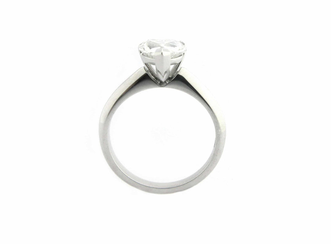 Heart shaped solitaire diamond ring