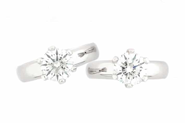 Matching ladies engagement rings