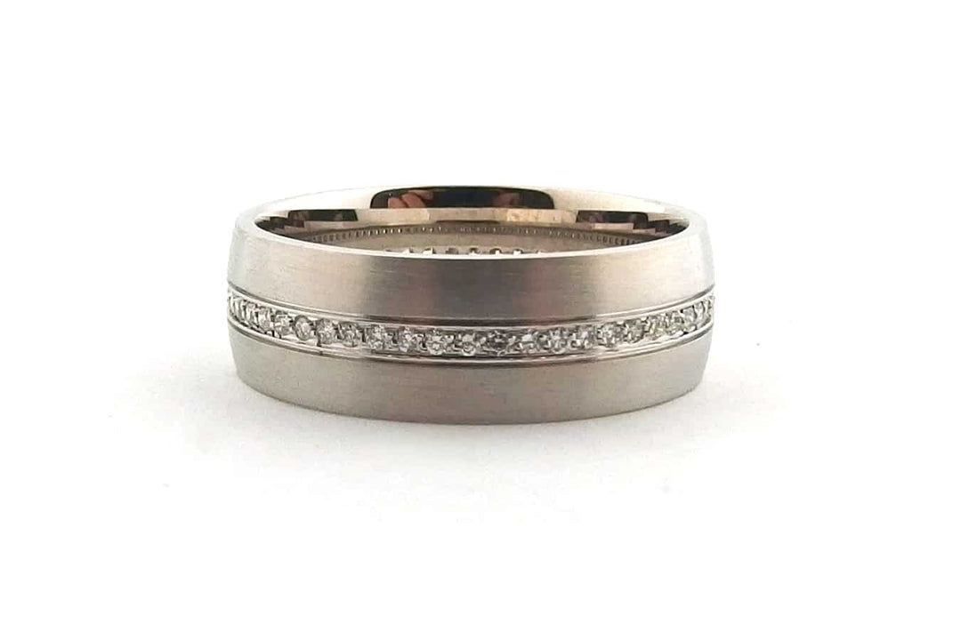 Mens engagement ring with white diamonds