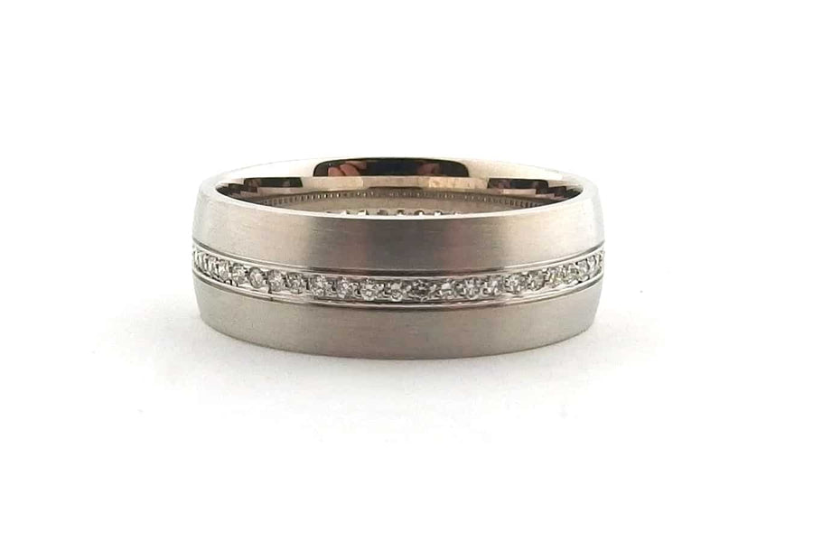 Mens engagement ring with white diamonds