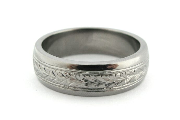 Men's wedding ring with engraving
