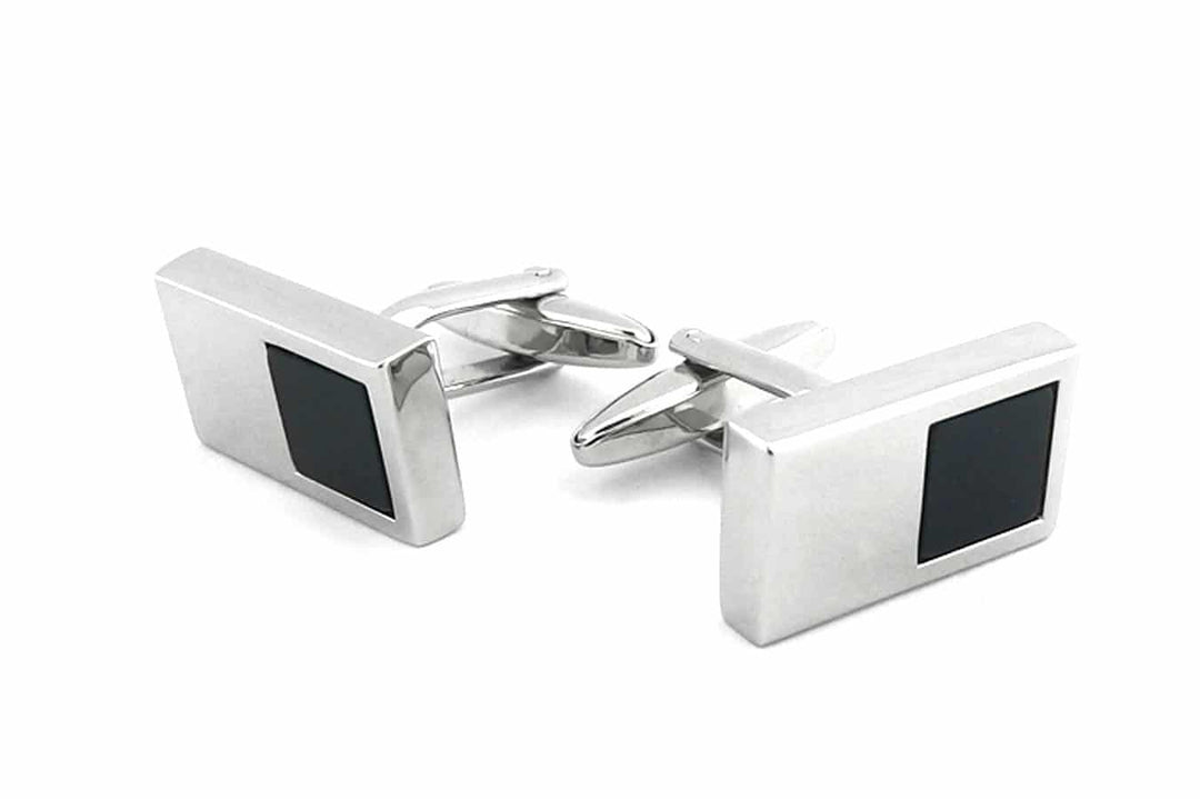 Modern Silver Cufflinks with Square Detail