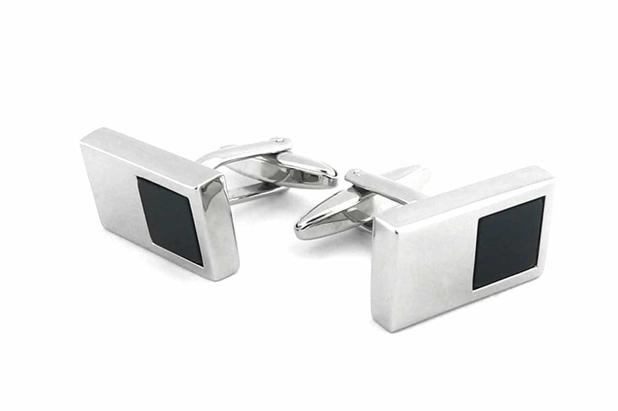 Modern Silver Cufflinks with Square Detail