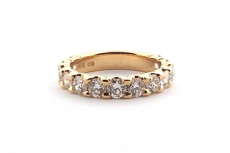 Yellow gold diamond eternity ring
