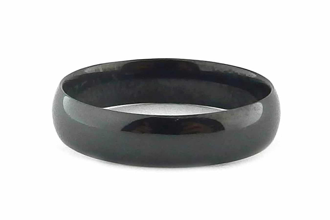 Domed Black Zirconium Ring
