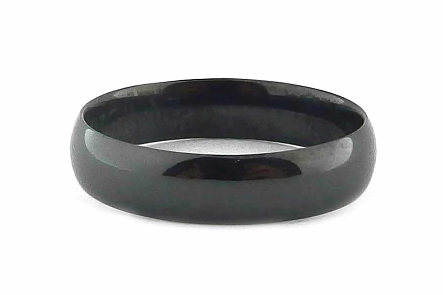 Domed Black Zirconium Ring