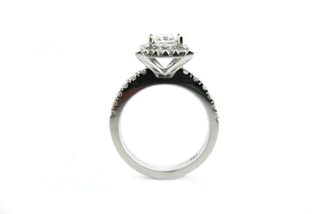 Princess cut diamond halo ring