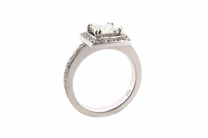 Princess cut with a cushion shape halo