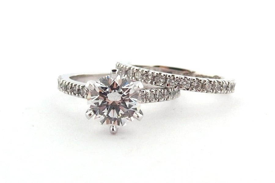 Engagement and wedding ring set