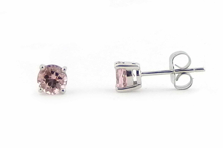 Sterling silver morganite earrings