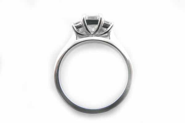 Three stone Emerald cut diamond ring