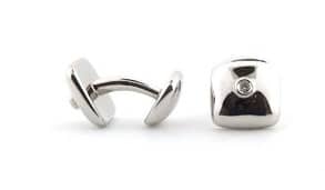 White Gold cufflinks with natural round brilliant cut diamonds