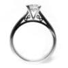 Diamond v-shape set in split band white gold engagement ring