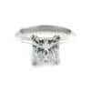 Princess cut diamond v-shape set in minimalist white gold engagement ring