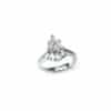 Pear shape diamond six prong set in white gold engagement ring