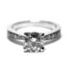Round brilliant cut diamond talon set in white gold engagement ring