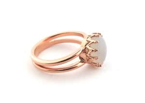 18ct rose gold moonstone ring