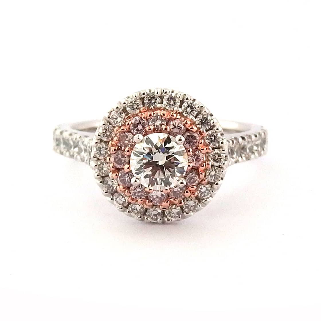 halo ring pink diamonds